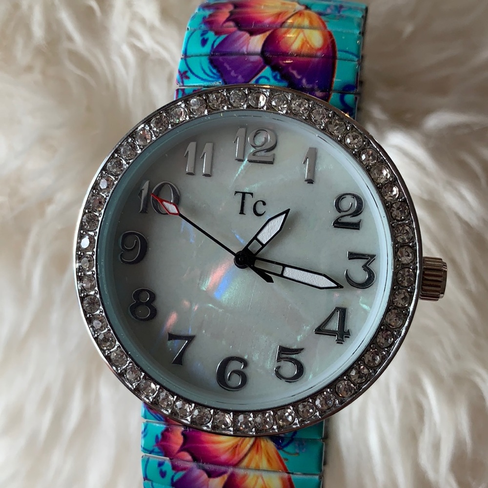 Metal butterfly watch
